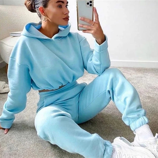 Absurd Cropped Sport Blue Tracksuit