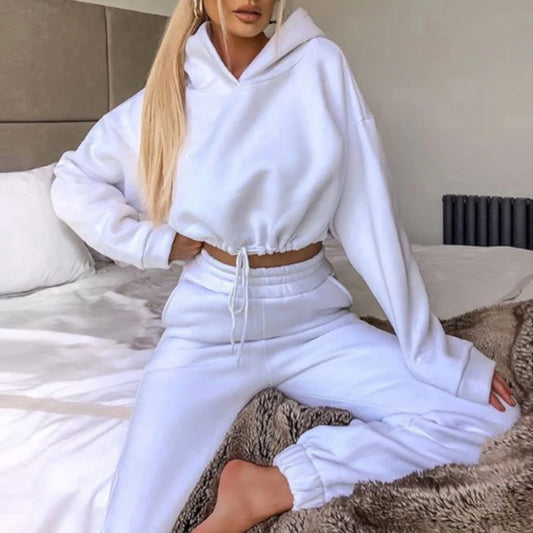 Absurd Cropped White Tracksuit