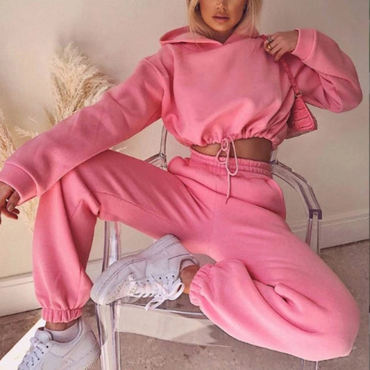 Absurd Cropped Pink Tracksuit